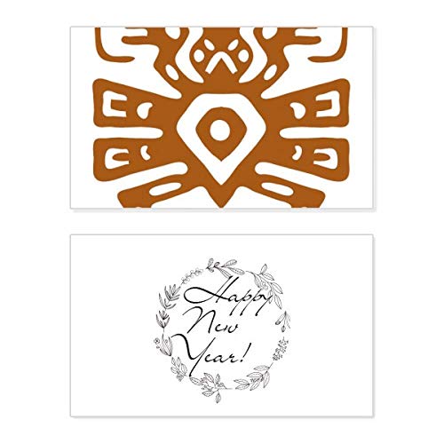 Tarjeta de felicitación de Año Nuevo con tótems de la civilización mexicana antiguo de México