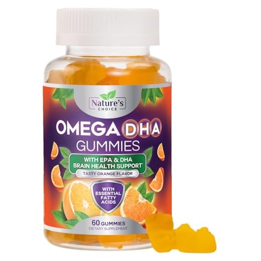 Omega 3 Fish Oil Gummies Delicious Orange Flavor - Extra Strength EPA & DHA Omega-3 Fatty Acids - Natural Brain and Joint Support, Tasty Gummy Vitamin for Men & Women - 60 Gummies