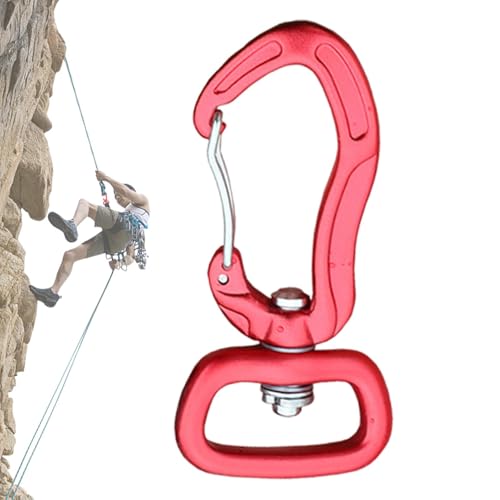 Clips de mosquetón giratorios con bloqueo automático, mosquetón giratorio para montañismo - Conector de llavero grueso seguro,Mosquetones de aluminio ligeros y estables, mosquetón de bloqueo profesion