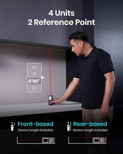 Image of 70m Digital Laser Distance Meter MiLESEEY with Angle Sensor, ±2mm Accuracy, Area /Volume & Pythagoras Modes, Backlit LCD, IP54, Battery Included