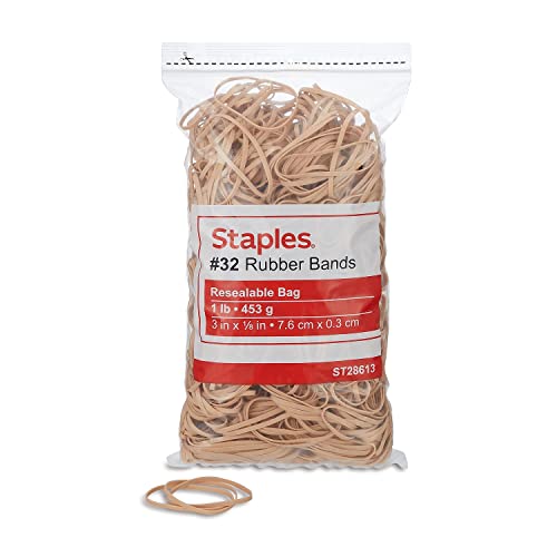 Staples Economy Rubber Bands, #32, 1 lb. Bag, 2700/Carton (ST28613VS)