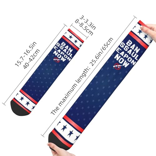 PAUPPY Stop Guns, Ban Assault Weapons Now Gifts Knee Socks for Women Long Tube Striped Socks Athletic Socks for Girls Youth3