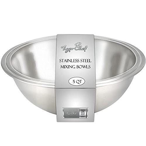 Tazones mezcladores Tiger Chef 5 cuartos 2 piezas acero inoxidable miniatura 1