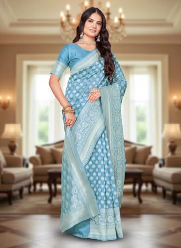 Image of Glory Sarees Women's Woven Pure Soft Kanjivaram Silk Saree Banarasi Style With Blouse Piece for Wedding