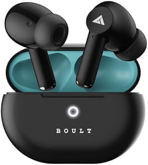 Boult Audio K40 True Wireless in Ear Earbuds with 48H Playtime, Clear Calling 4 Mics, 45ms Low Latency Gaming, Premium Grip, 13mm Bass Drivers, Type-C Fast Charging, BTv 5.3 Ear Buds (Electric Black)