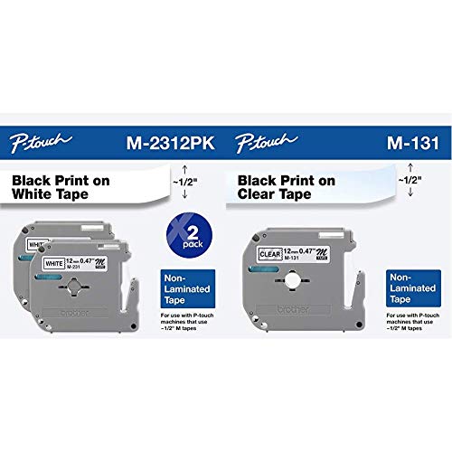 Brother Genuine P-Touch M-2312PK Tape, 2 Pack, 1/2