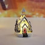 ikasus Christmas Winter Village Houses with Lights,Lighting Up Christmas Resin House, Christmas Scene Village Houses Christmas Collectible Buildings,ChristmasTabletop Ornamnets Home Decor - Image 2