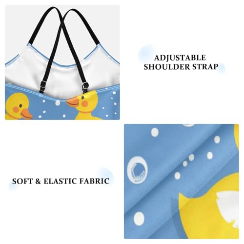 Girl's One Piece Swimsuit Rubber Duckies with Bubbles Beach Bathing Swimwear3