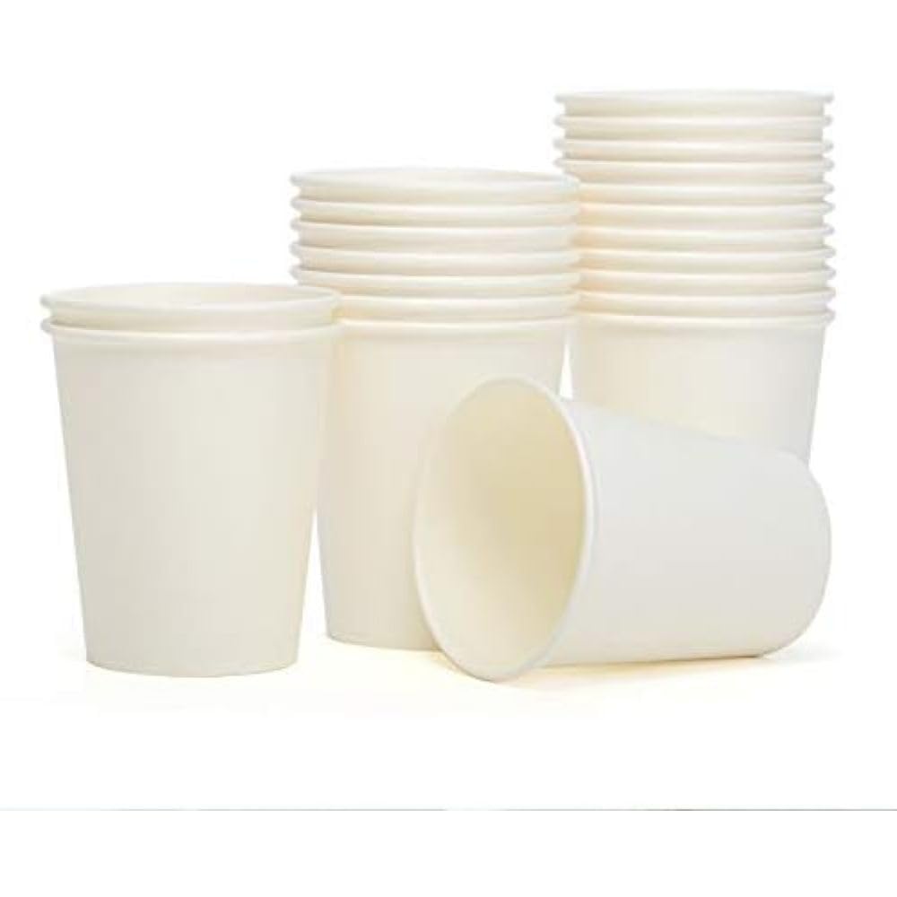 Generico 50 300 500 1000 bicchieri di carta ecofriendly bianchi marroni da 240 ml Cartoncino USA e GETTA Bevande Fredde e Calde Compleanni Feste riciclabili (1000 pezzi bianchi)