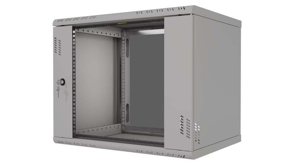 Armadio Rack 19 Pollici 9U 450mm PRO - Acciaio per Impieghi Gravosi - Rack e Armadietti per Apparecchiature di Rete - Armadio Rack Compatibile con Ripiano Rack