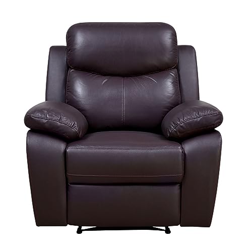 Image of Torque - Weston 1 Seater Leatherette Manual Recliner | Recliner Sofa /Chair for Living Room, Bedroom, Office (Brown) | 1 Year Warranty