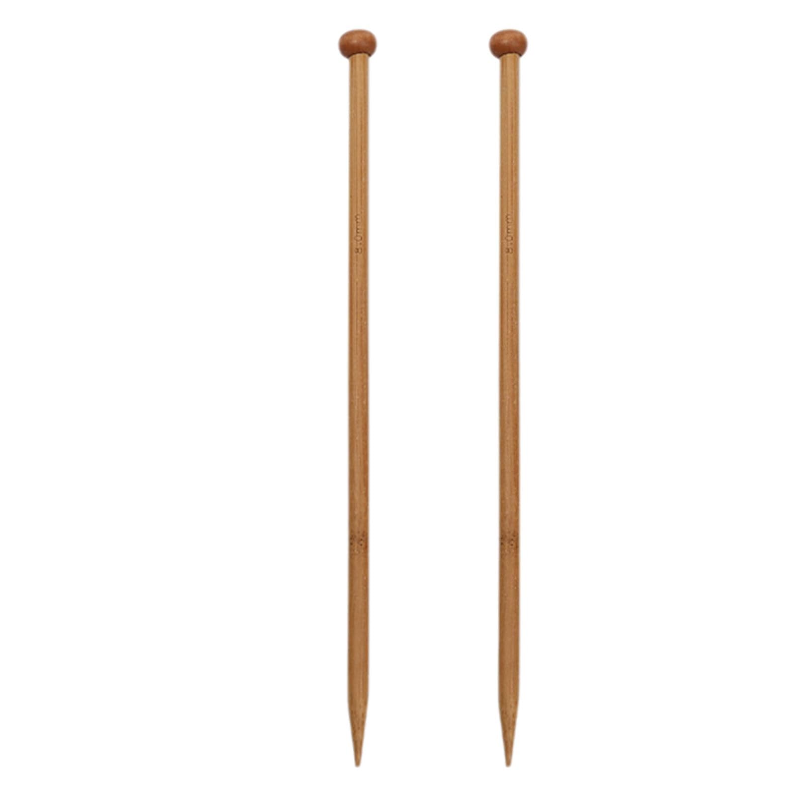 Besmrpg 2Pcs 2 Pcs Knitting Needles Uk 8Mm Bamboo Knitting Needles,Wooden Knitting Pins For Beginners,25Cm Long Knitting Needle Set For Beginners & Professional Knitters Kids Adults,Lightweight