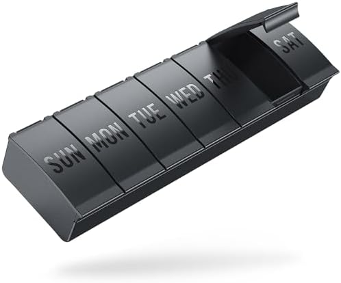 Barhon Pill Organizer Large, Weekly Medicine Pill Organizers, 7 Day Pills Box Case Travel for Big Vitamin Supplements Fish Oil, Black Barhon Pill Organizer Large, Weekly Medicine Pill Organizers, 7 Day Pills Box Case Travel for Big Vitamin Supplements Fish Oil, Black