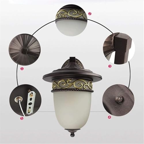 Applique murale extérieure E27 rétro pour illuminer et sécuriser votre jardin - 7