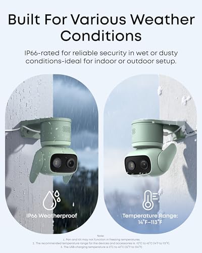 Image of eufy Security Indoor /Outdoor Camera C31, IP66, Spotlight-Free Color Night Vision,360 Coverage Pan and Tilt, AutoTracking,AI Human /Vehicle /Pet /Cry Detection,24 /7 Recording,Green (No Subscription)