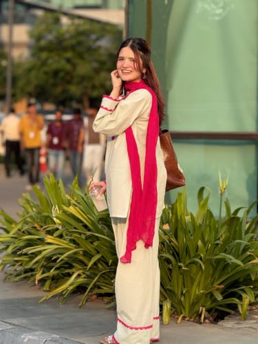 Image of ANNI Designer Cora Cotton Farshi Salwar Suit for Women | Farsi Style Kurti | Farasi Kurta with Dupatta | Parsi Ethnic Dress | Indian Office Party Traditional Clothing Fashion Wear