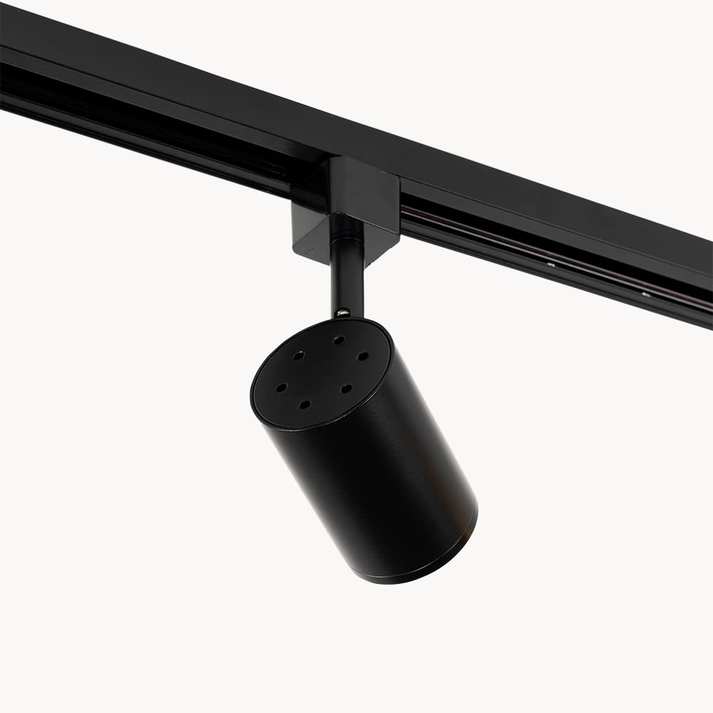 Qub Focus III Monophasé Luminaire Plafonnier LED – 200cm - 3x GU10 Spot Sur Rail - 2x 1m Barre de Spot Plafond – I-Form - Plafonnier intérieur Noir Moderne – Spots et Rails de Spots