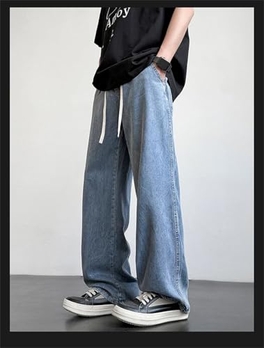 Men's Wide-Leg Straight Pants Street Loose Jeans Pants3