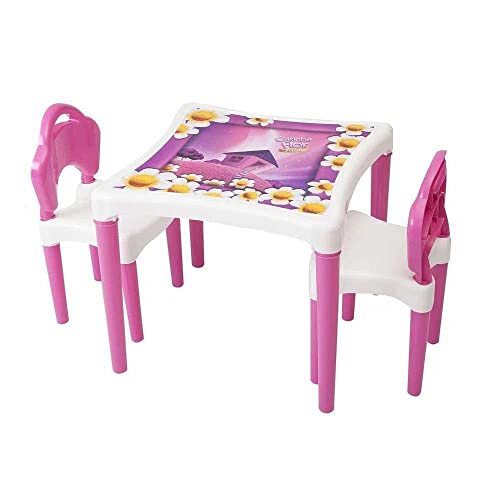 Mesinha Casinha Flor Estilo, Xalingo, Rosa/Branco
