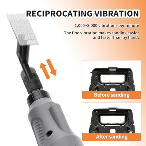 Image of Reciprocating Sander, Variable Speed and USB Charging with LED Light, Pen Sander With 6pcs Sanding Head, Fit for Sanding, Polishing, Finishing, DIY Crafts (Grey)