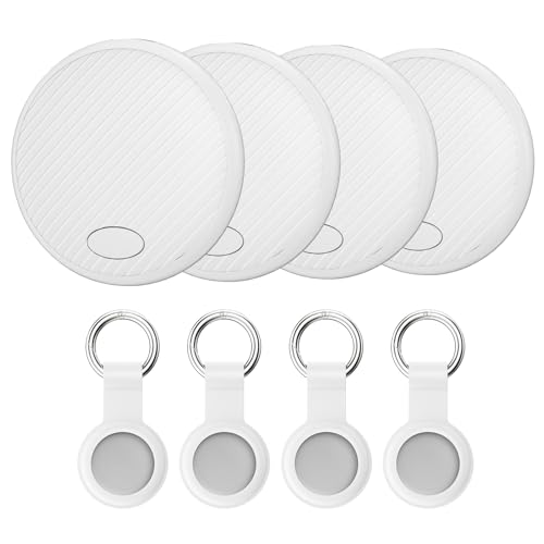 Android Tracker Tag Bianco 4 Pezzi - Smart Localizzatori GPS Compatibile con Google Find My Device (Solo Android), per Portafogli, Chiavi, Bagagli, Posizionamento Globale, Batteria Sostituibile