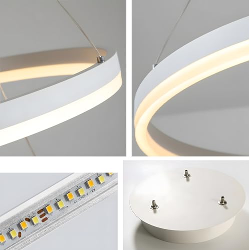 Lustre LED télécommandé et réglable en hauteur pour un éclairage de salon idéal