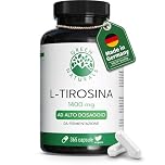 Green Naturals® L-Tirosina – Alto dosaggio: 1400 mg da fermentazione naturale – Vegano & senza additivi – Qualità premium dalla Germania – 365 capsule