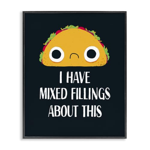 'Mixed Feelings Frowning Taco Bold Typography'| Framed Giclee Art