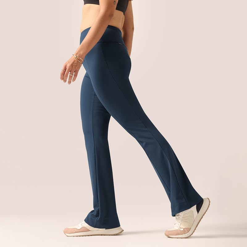 Image of BlissClub Women's Ultimate Kick Flare Pants - Lite, 4-Way Stretch, High Waist, Pintuck Detail, Flared Fit, Sweat-Wicking, All-Daywear