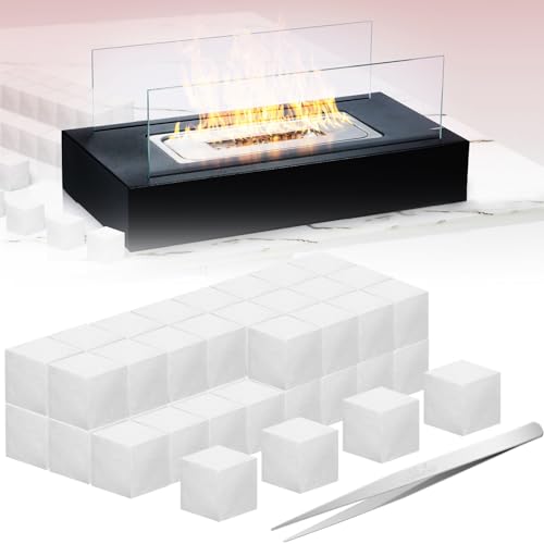 LYDODOKA 48Pcs Ceramic Wool Wick for Tabletop Fire Pit, Carbon Felt Wick for Ethanol Fireplace Fuel Bioethanol Fuel to Extend Burning Time, Ceramic Fiber Insulation Wool Wick Sponge（0.78
