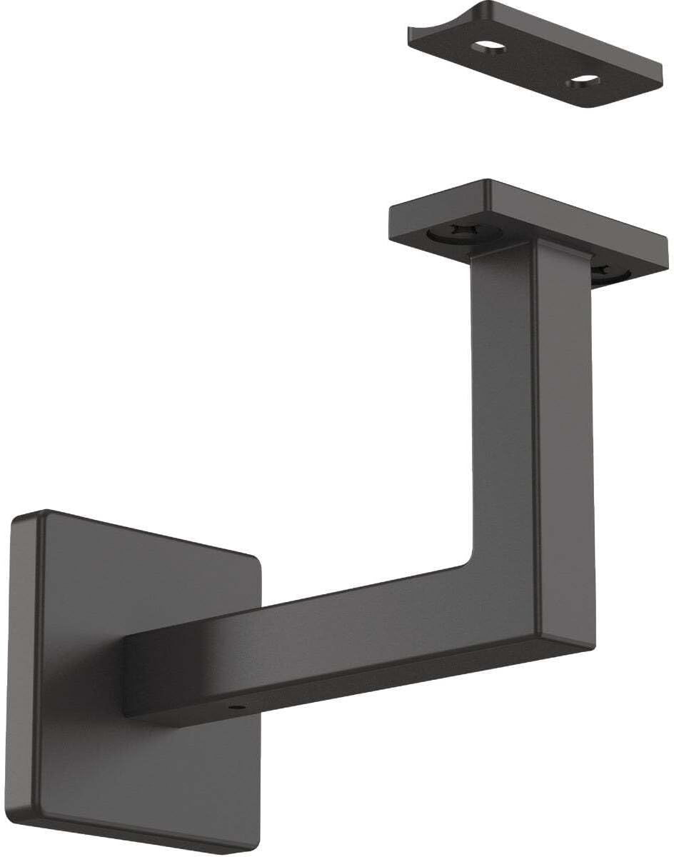National Hardware N830-524 Reed Handrail Bracket 3-5/16 in Matte Black Surface Mount Stair Railing Hardware for Indoor Stairs Banister with Mounting Hardware and Instructions Included
