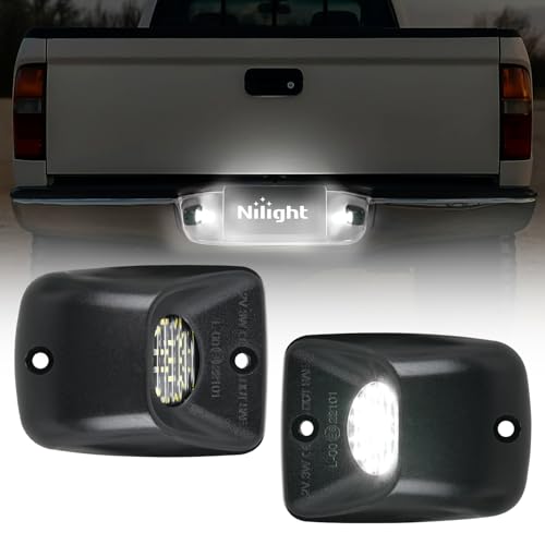 Nilight License Plate Lights Compatible with 1995 1996 1997 1998 1999 2000 2001 2002 2003 2004 Toyota Tacoma Black Housing 6000K White 2PCS Pack