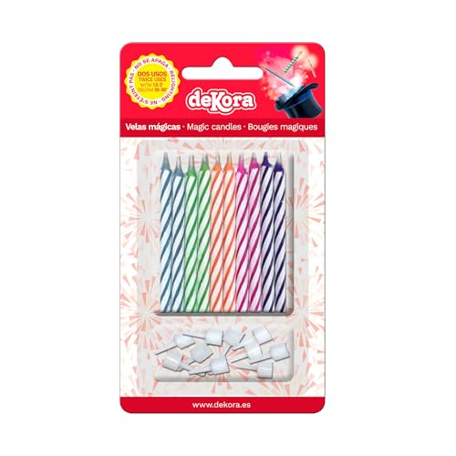 Dekora - 10 Velas de Cumpleaños Magicas de Colores