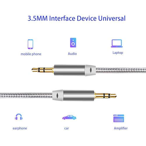 Cable de audio estéreo 3.5mm nylon trenzado (3 unidades) miniatura 3
