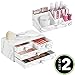 mDesign Decorative Plastic Makeup Organizers for Bathroom Vanity, Countertop, Cabinet - Stack for Vertical Storage - Easy-Access Cosmetic Storage with 4 Drawers, 16 Compartments - Set of 2 - Marble