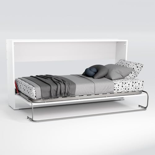 PEGANE Lit d'appoint escamotable Coloris Blanc - Couchage Longueur 190 x Largeur 90 cm