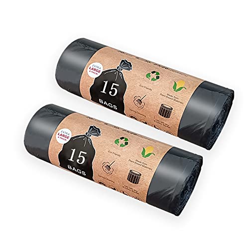 Portable Toilet Bags, 30 Count 8 Gallon Thickened Compostable Trash Bags, 5 Gallon Bucket Liner, 30 Liter Camping Toilet Bags for Car Travel Outdoors, Long Trips, Boating.Emergency Toilet Bag for Car