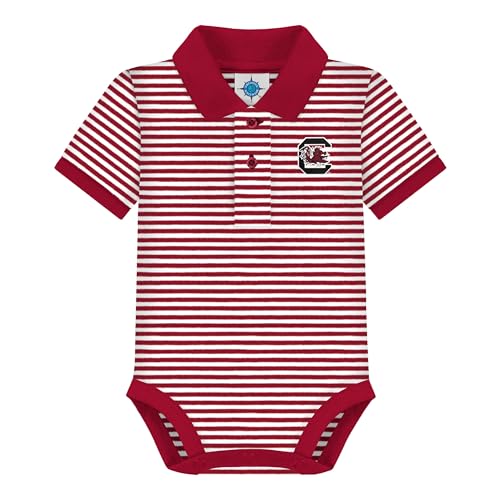 Image of Creative Knitwear College Baby Striped Polo Bodysuit - Team Logo, Multiple Colors, for Boys & Girls (0-12 Months)