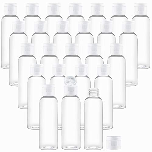 36 Pack 2oz Clear Plastic Empty Bottles Travel Containers with Flip Cap for Hand Sanitizer, Cosmetic, Shampoo, Lotion, Liquid Body Soap, Cream, Toner, BPA-free