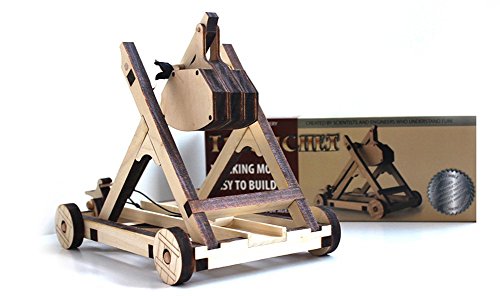 Abong Tabletop Laser Cut Trebuchet Kit - Sturdy Wooden Miniature Catapult Model