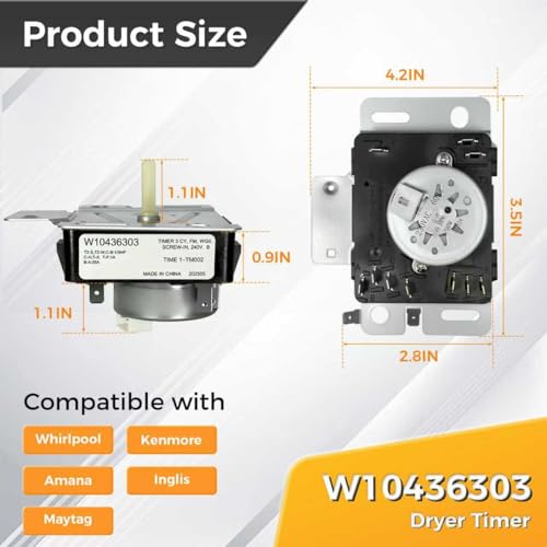 Minuteur sèche-linge W10436303 programmateur compatible Maytag Inglis - 3