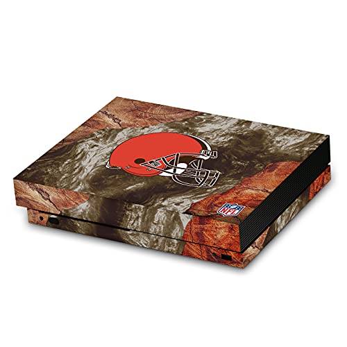 Skin Xbox One X Cleveland Browns - Autocollant vinyle NFL effet bois et résine