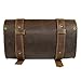Hide & Drink, Motorcycle Handlebar Bag with 2 Adjustable Straps, Tool Organizer, Motorbike Pouch, Saddle Bag for Bike Commuters, Barrel, Full Grain Leather, Handmade, Bourbon Brown