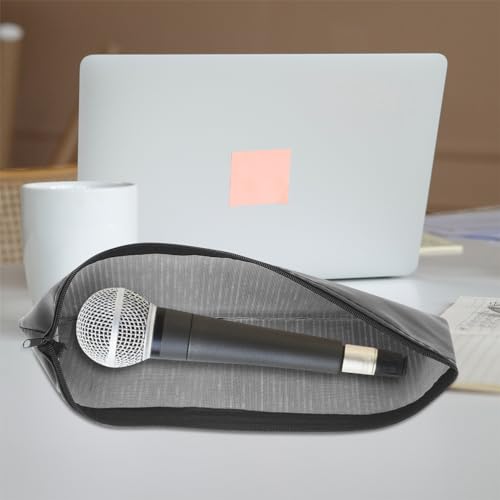FAVOMOTO 4pcs Microphone Storage Bag Travel Tote Bags Pencil Organizer Portable Mic Microphone Protective Box Small Microphone Bags Mic Pouch Portable Mic Case Mic Bag Mic Storage Bag Pu