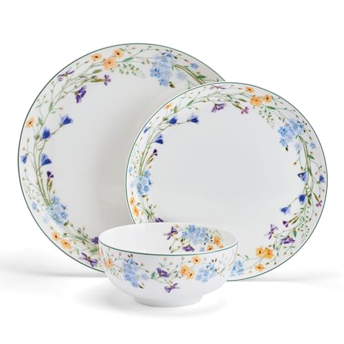 Mikasa 5315370 Quinn Lightweight Bone China 12 Piece Dinnerware Plate Bowl Set thumb #1