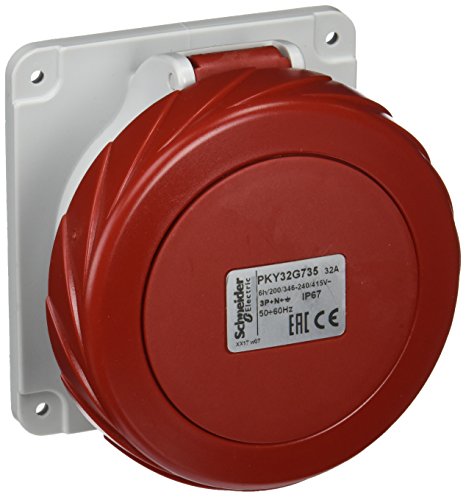 Clavija de panel recta estanca IP67 para una distribución eléctrica trifásica segura