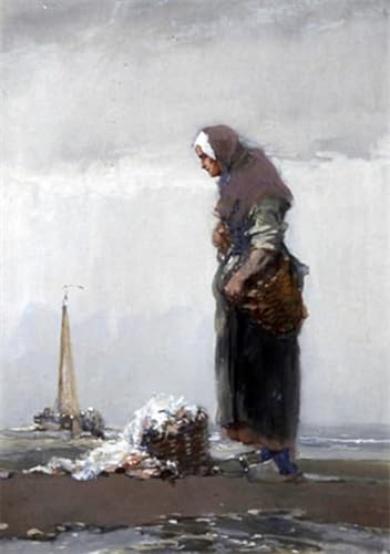 Cuadro en lienzo La moglie pesce de Dudley Hardy, decoración artística para despachos