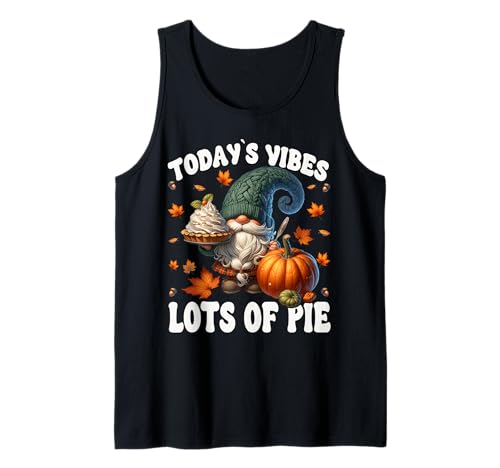 Funny Thanksgiving GNOME For Women Men Kids Cute Pumpkin Pie Camiseta sin Mangas