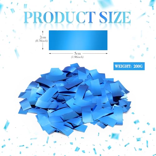 Image of Sumind 200 Grams Large Blue Metallic Confetti Glitter Throwable Table Scatter Foil Confetti for Wedding Birthday Gender Reveal Baby Shower Graduation Christmas Hanukkah Celebrations Party Decor