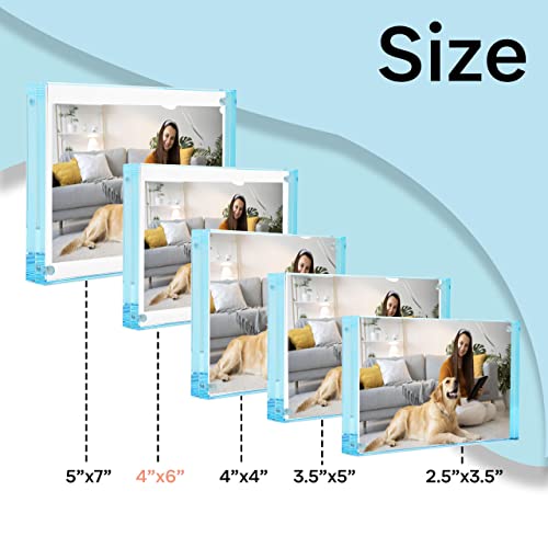 Color Edge Magnet Frame By Canetti-Pastel Aqua 5X7 Inch #TOP4